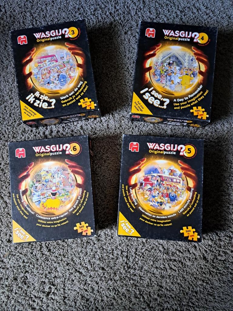 Wasgij Original Puzzels - Set van 4 (500 stukjes), Hobby en Vrije tijd, Denksport en Puzzels, Ophalen, 500 t/m 1500 stukjes, Gebruikt