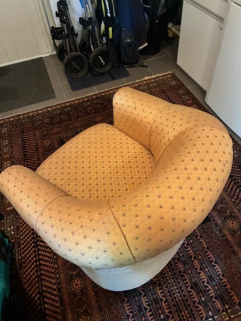 Clubfauteuil vintage uitstraling, Minder dan 75 cm, Zo goed als nieuw, Stof, 50 tot 75 cm