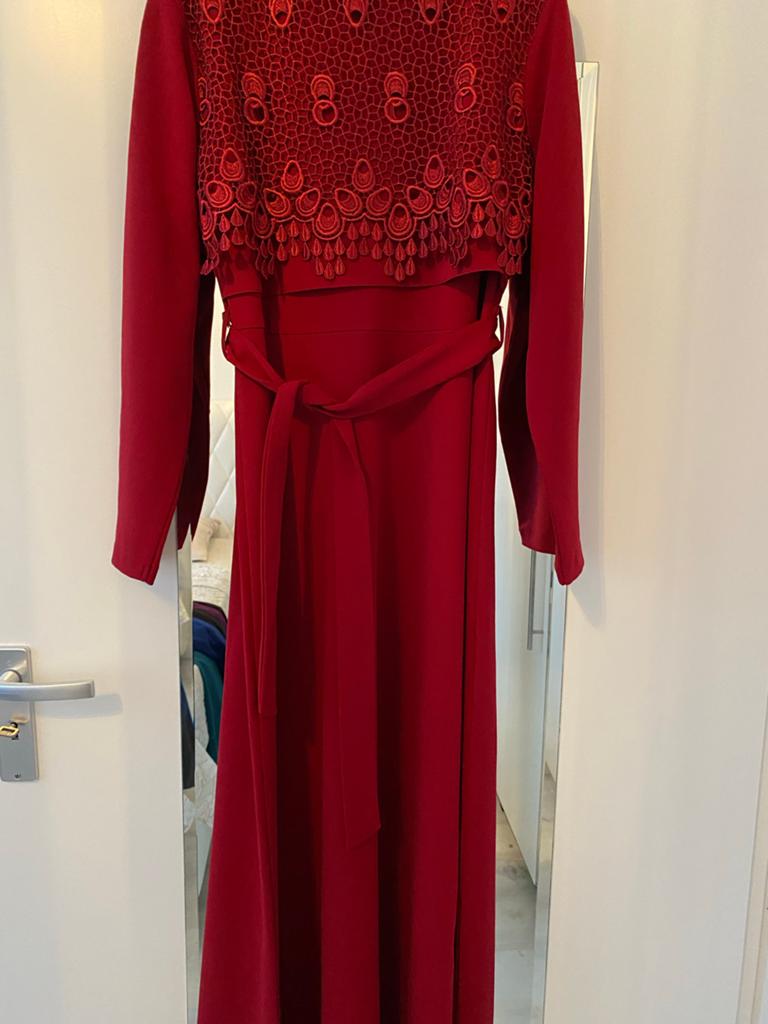 Elegante Gelegenheidsjurk Rood - Maat 42, Overige typen, Maat 42/44 (L), Ophalen of Verzenden, Zo goed als nieuw