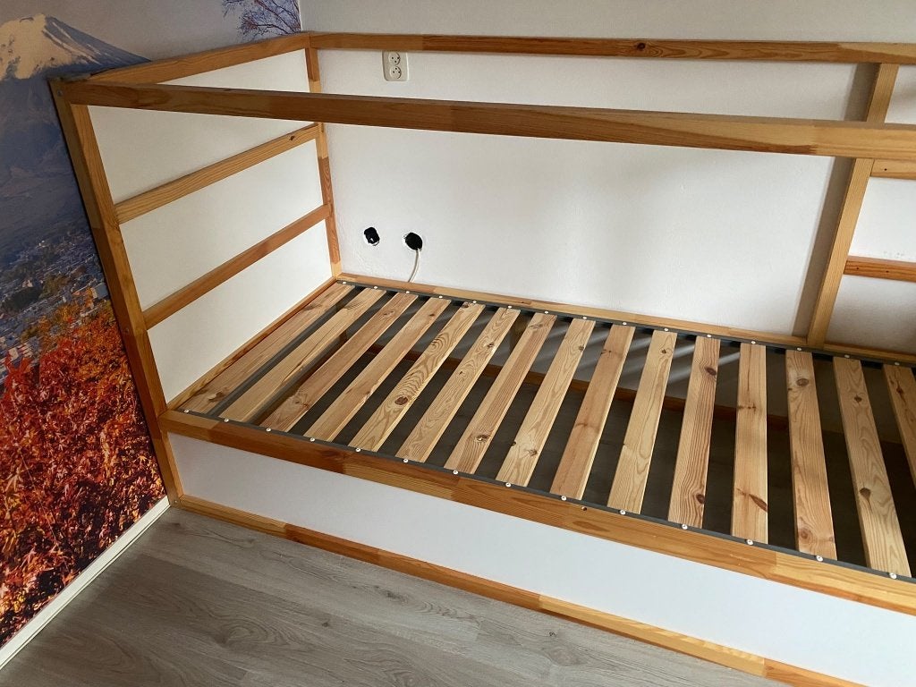 Ikea Kura omkeerbaar bed met lattenbodem, Ophalen, 85 tot 100 cm, Gebruikt, Hoogslaper of Stapelbed