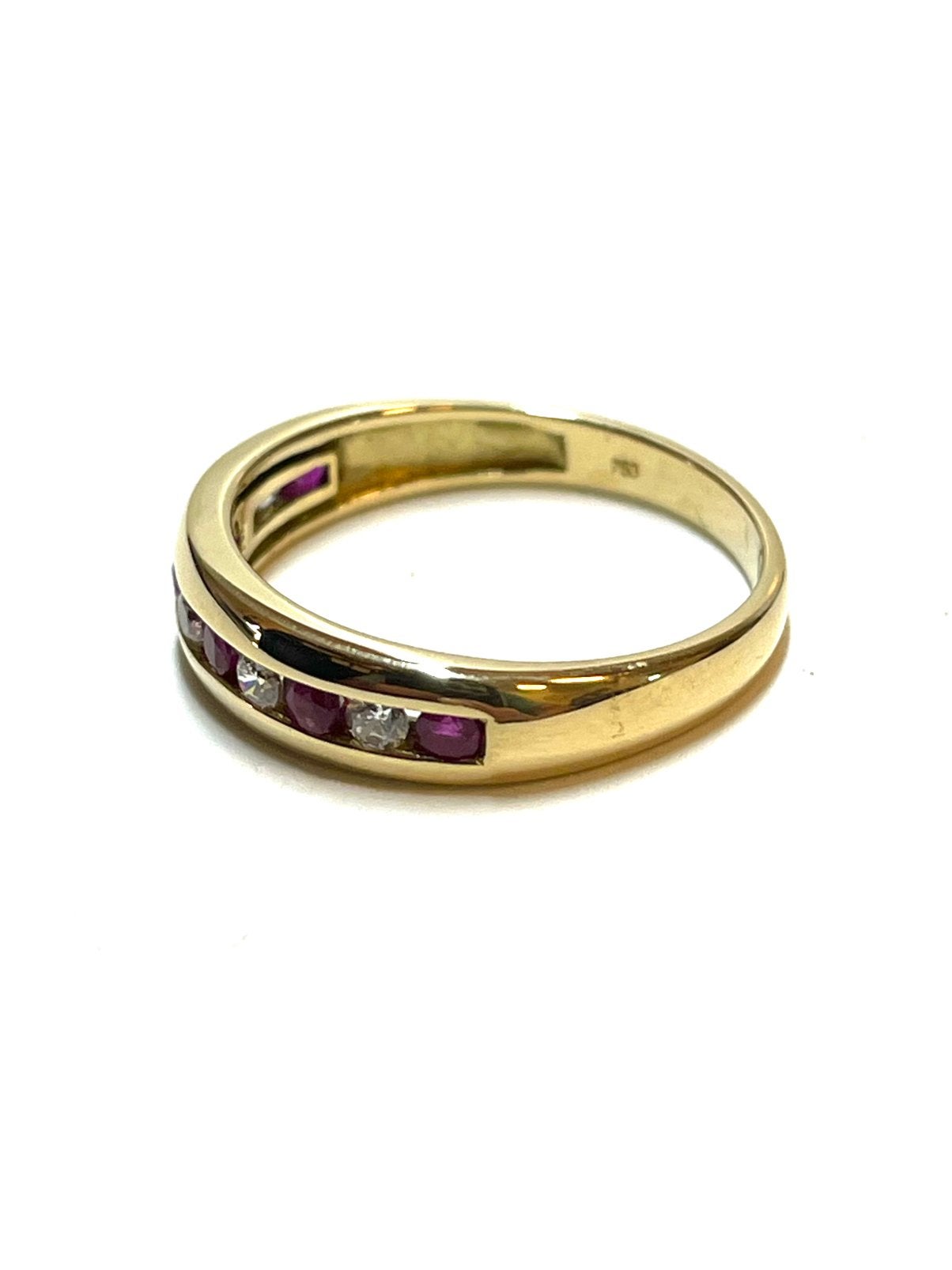 18k gouden ring met robijn en zirkonia, -, -, Ophalen of Verzenden, Dame