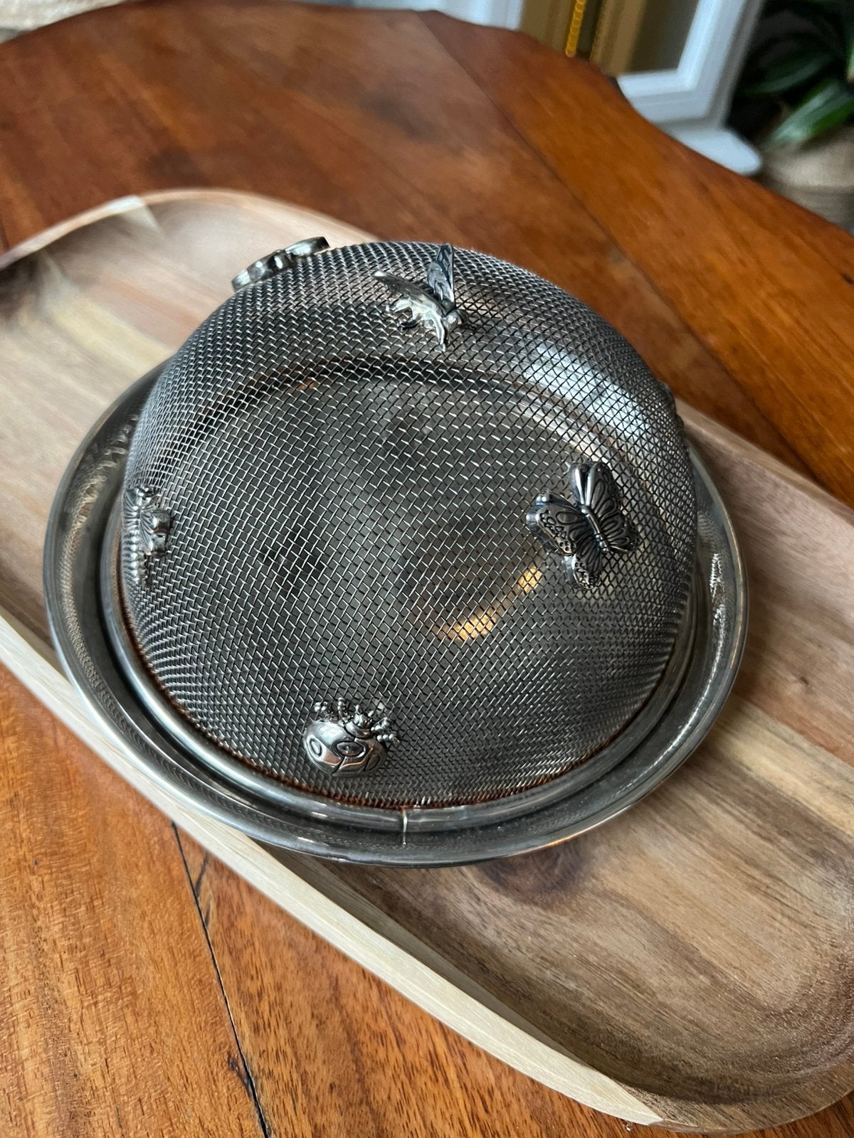 Vintage verzilverde etensbeschermer Godinger Silver Art, Huis en Inrichting, Woonaccessoires | Dienbladen, Ophalen of Verzenden
