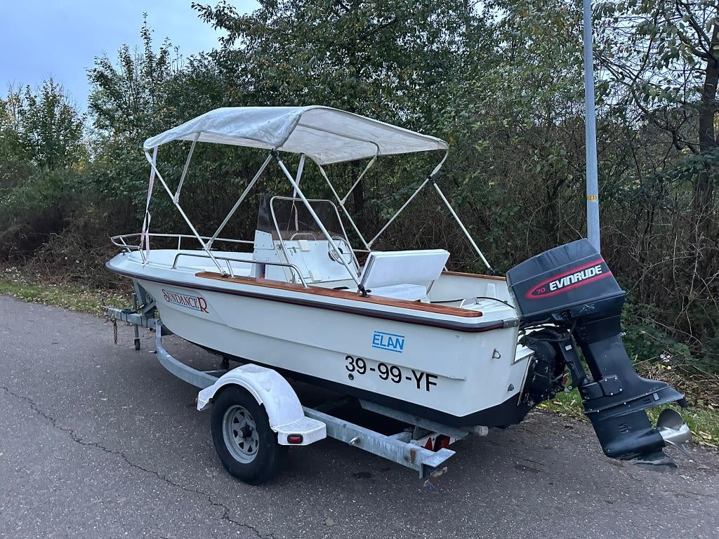 Elan GT495 Sundancer met 70PK Evinrude – 5M consoleboot, Consoleboot, Gebruikt, 70 pk, 5 m