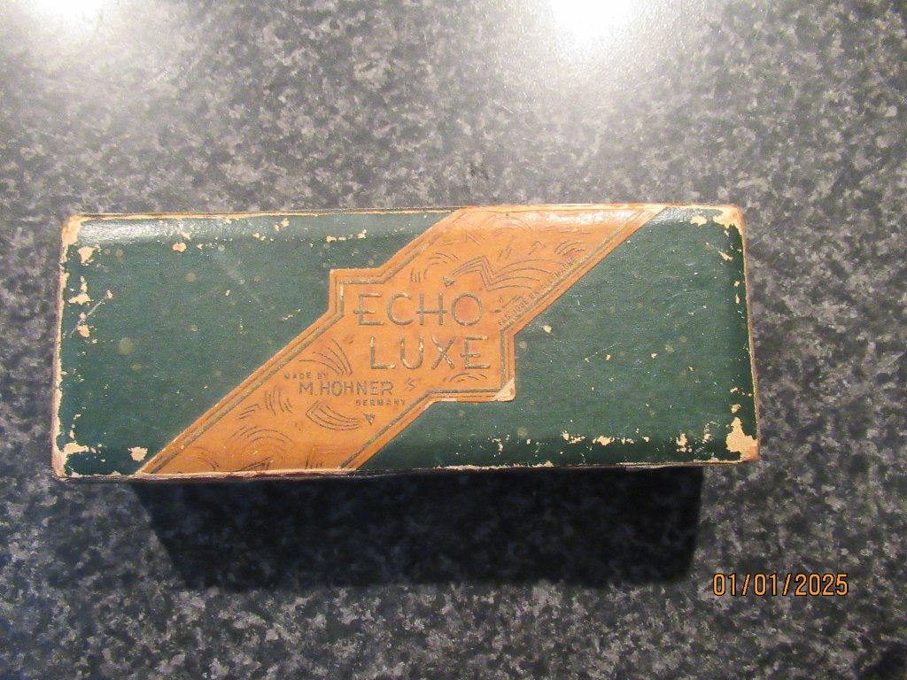 MOOIE OUDE ECHO LUXE MONDHARMONICA -HOHNER IN DOOSJE, Ophalen of Verzenden, Zo goed als nieuw, Chromatisch, C-mondharmonica