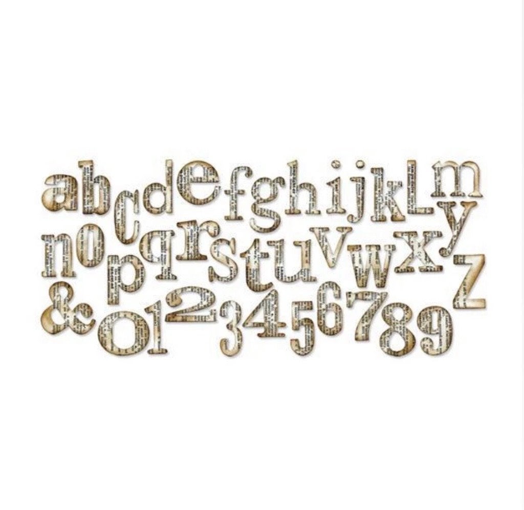 Tim Holtz Sizzix Bigz XL Wordplay Stansmes Alfabet, Gebruikt, Geschikt voor karton, Gereedschap of Toebehoren, Overige merken