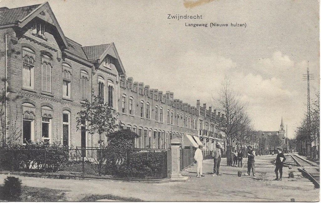Zwijndrecht, Langeweg, Nieuwe Huizen, Volk, Spoor, gel. 1912, Ophalen of Verzenden, Voor 1920, Gelopen, Zuid-Holland
