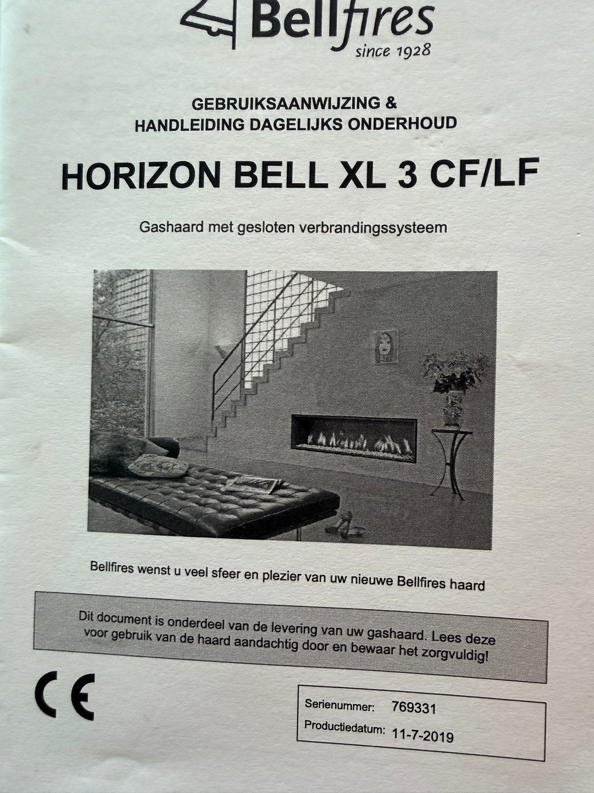 Bellfires Horizon Bell XL 3 CF/LF Gashaard, Huis en Inrichting, Haarden, Ophalen, Zo goed als nieuw, Inbouwhaard, Gashaard