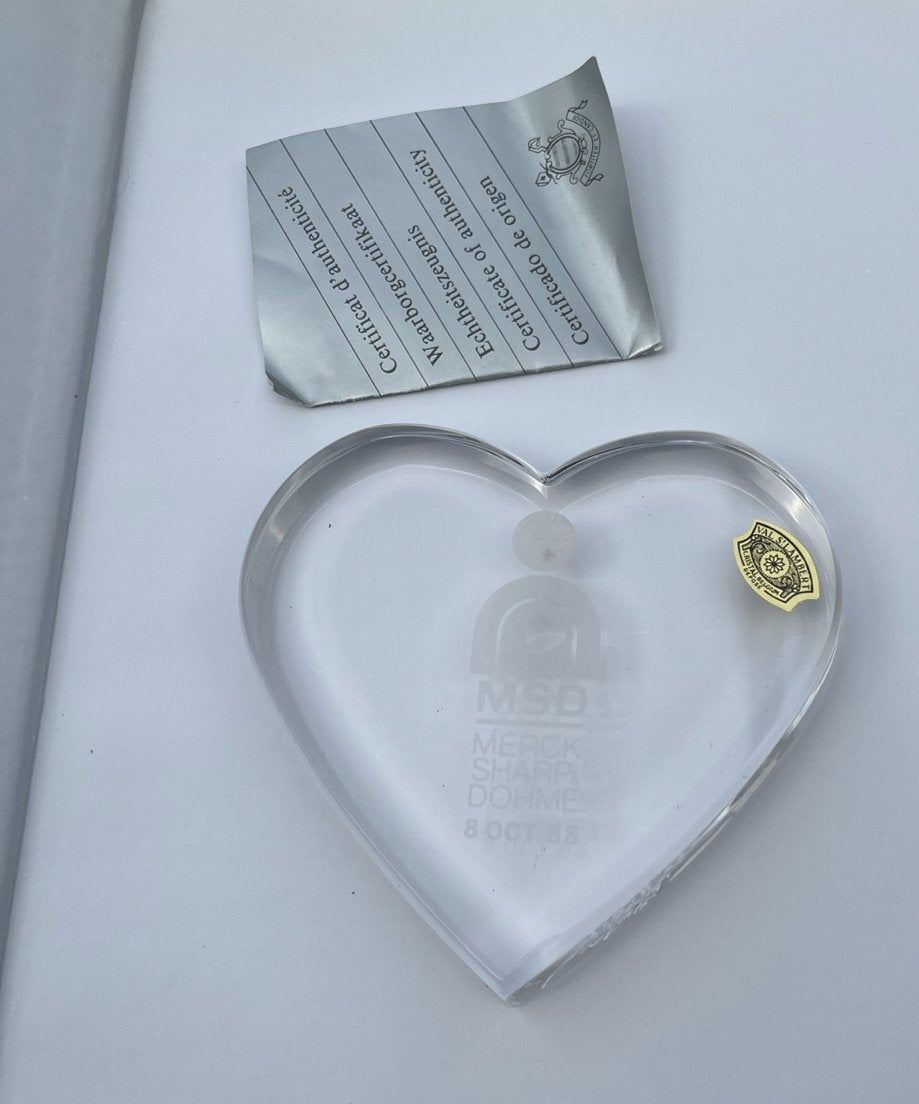 Val Saint Lambert Kristallen Hart MSD 1988, Ophalen of Verzenden