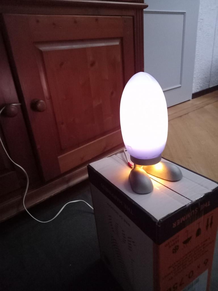 Vintage jaren '90, Ikea Dino Egg lamp blauw, model 9806., Vintage jaren '90, Gebruikt, Verzenden, Glas