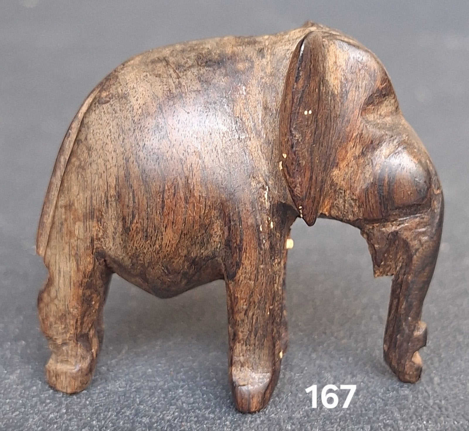 Vintage Houten Olifant Beeldje - Handgesneden Decoratie, Ophalen of Verzenden