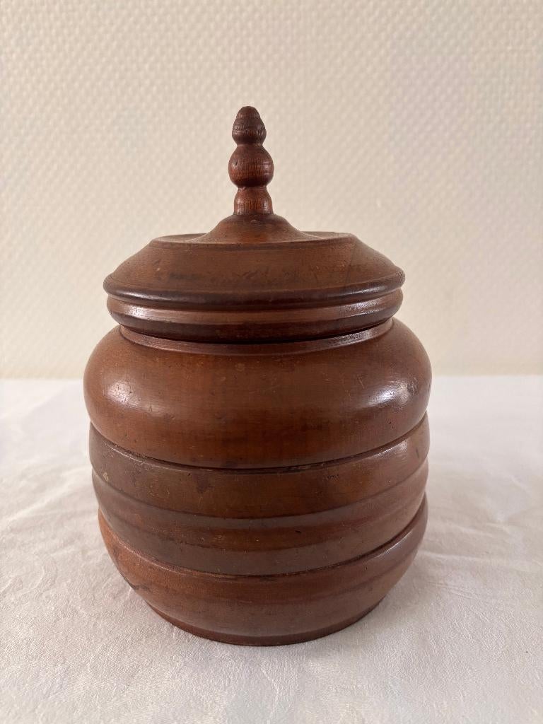 Vintage grote houten tabakspot., Ophalen of Verzenden