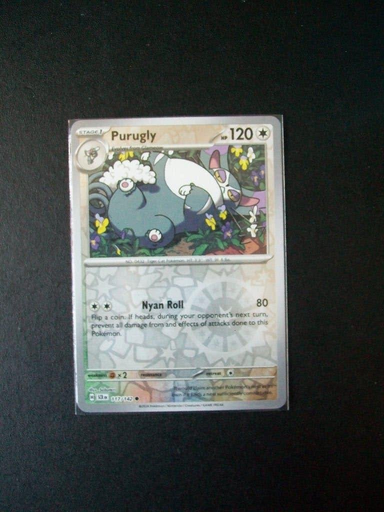 3649. Nieuwe Pokemon Kaart Holofoil PURUGLY HP 120 (117/191), Verzenden, Nieuw, Losse kaart, Foil