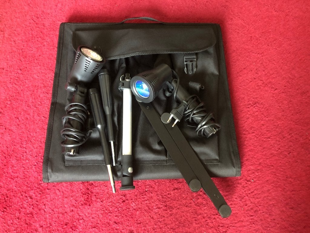Mini portable fotostudio inclusief lampen, statief en wanden, Ophalen of Verzenden, Zo goed als nieuw, Complete fotostudio