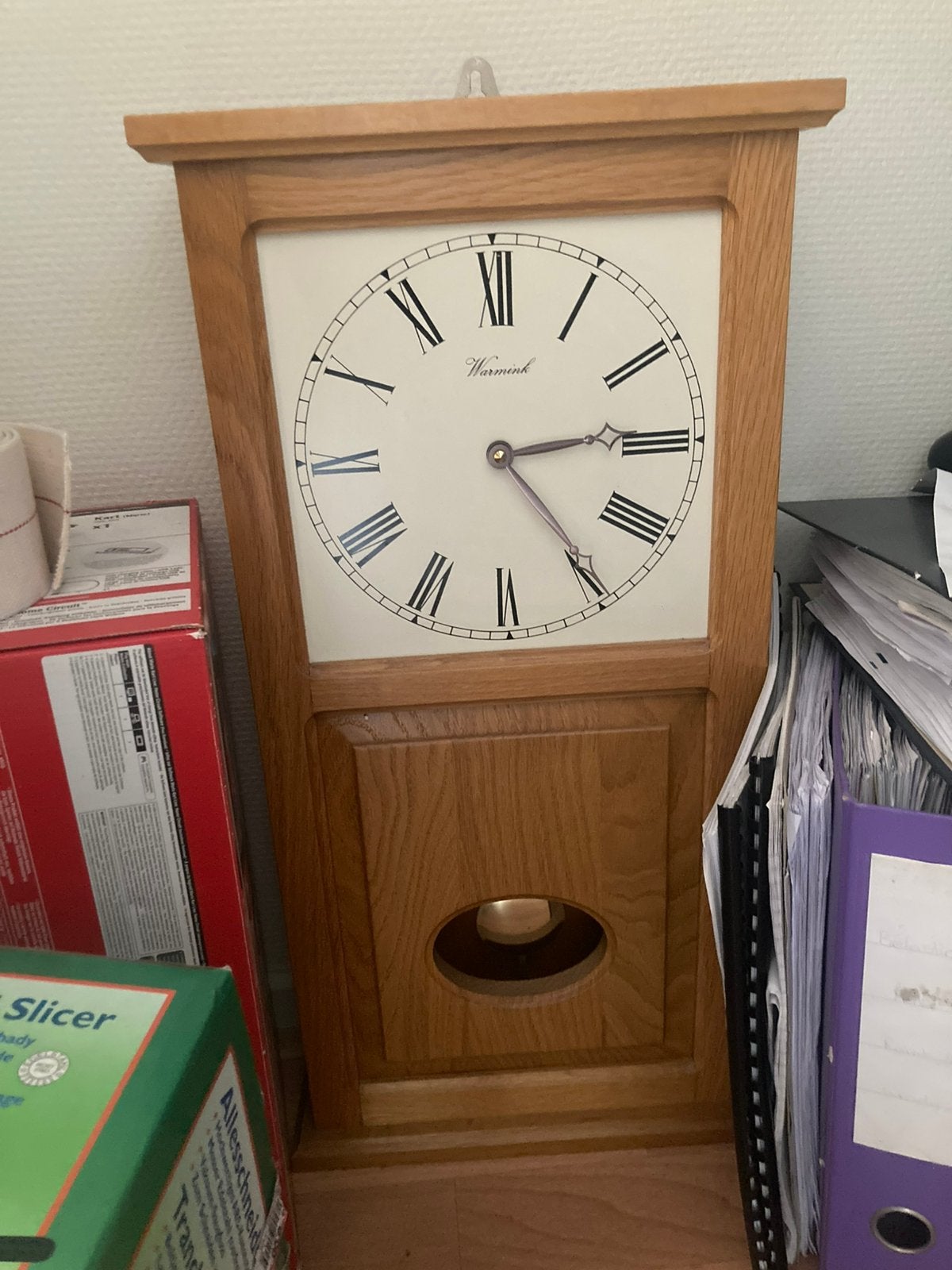 Mooie houten klok van merk Warmink, werkend, Ophalen of Verzenden