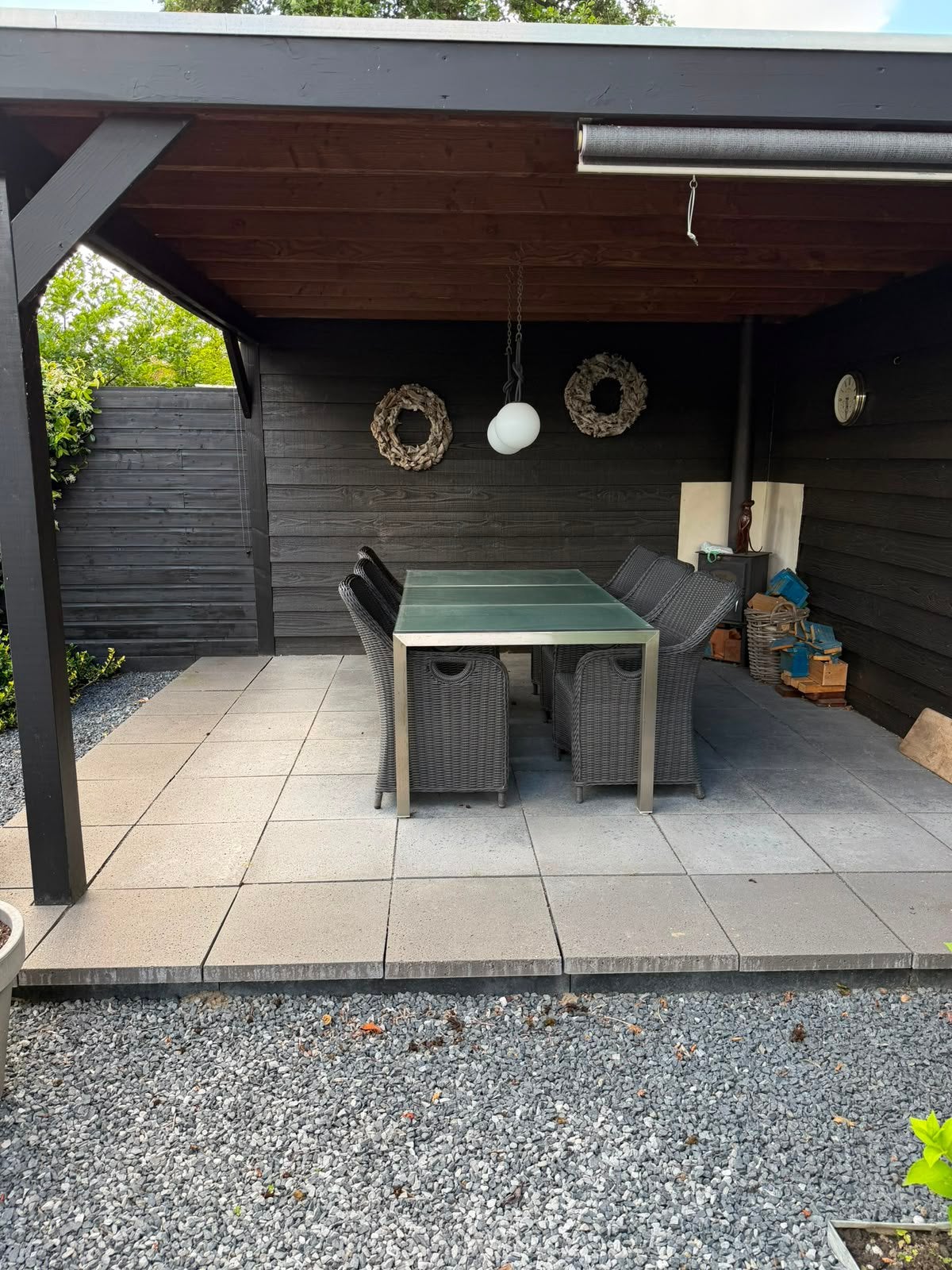 ZGAN Tuintafel | geborsteld RVS frame | 3 mat glazen bladen, Tuin en Terras, Tuintafels, Ophalen, Zo goed als nieuw, Rechthoekig