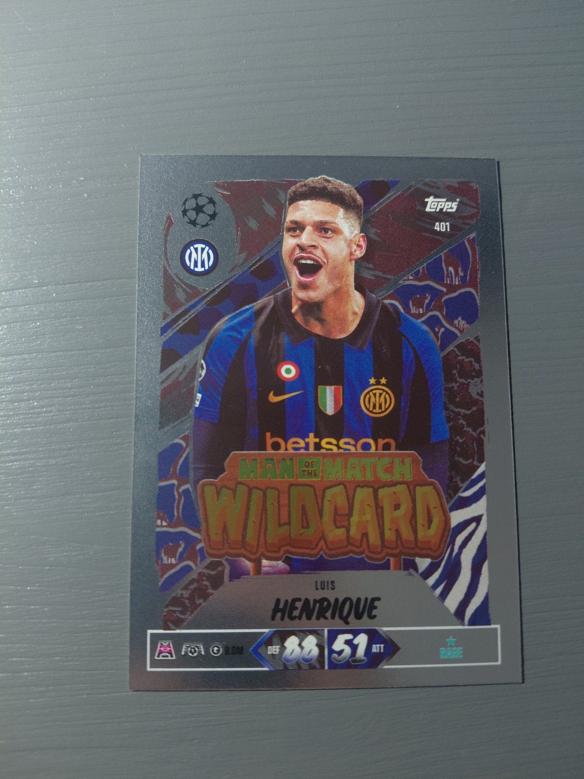 luis henrique (inter milan) wildcard topps match attax 2027, Ophalen of Verzenden, Nieuw, Buitenlandse clubs, Spelerskaart