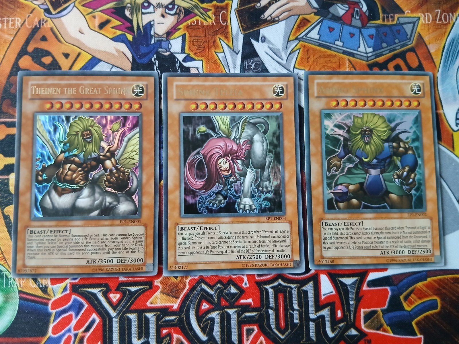 Sphinx Set Andro Teleia Theinen Ultra Rare EP1 Movie Promo's, Ophalen of Verzenden, Zo goed als nieuw, Meerdere kaarten, Foil