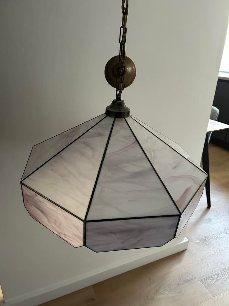 Vintage Tiffany Stijl Hanglamp - Glas in Lood, Ophalen