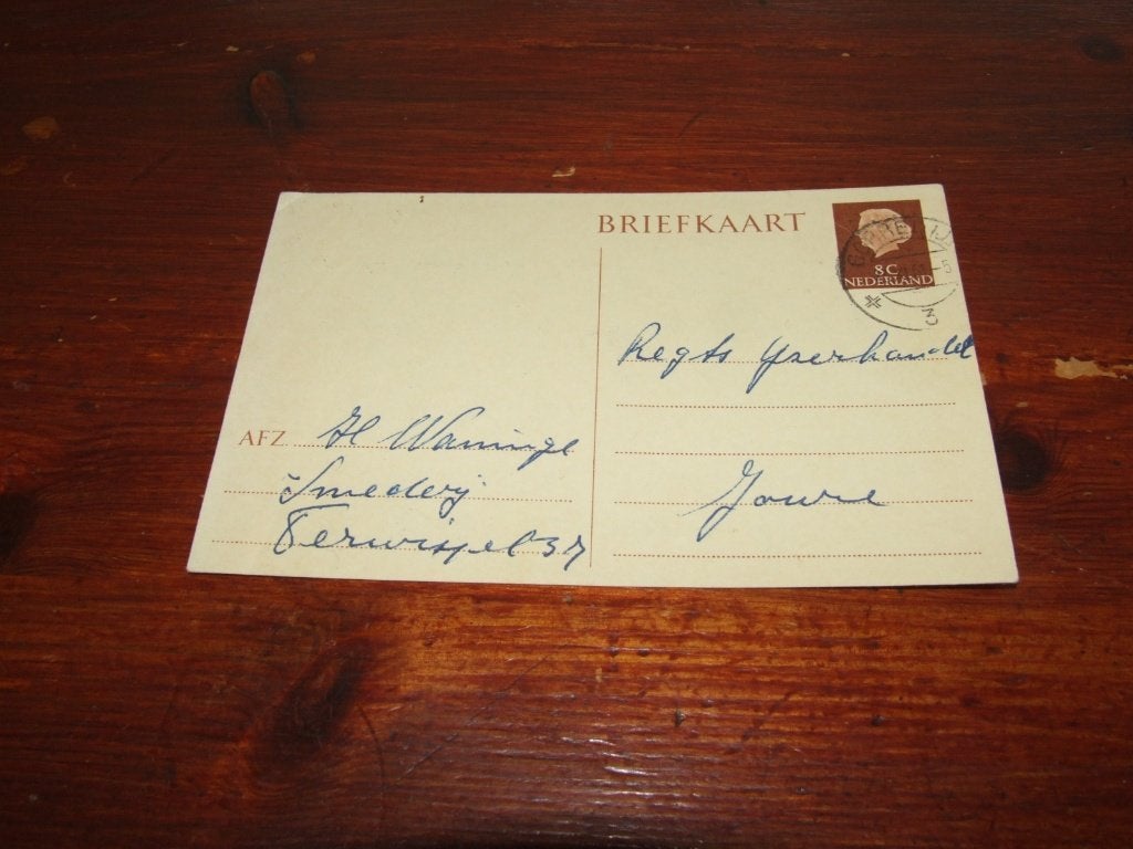 A44- Oude briefkaart uit 1961 van een smederij uit Terwispel, Verzenden, 1960 tot 1980, Gelopen, Overige thema's