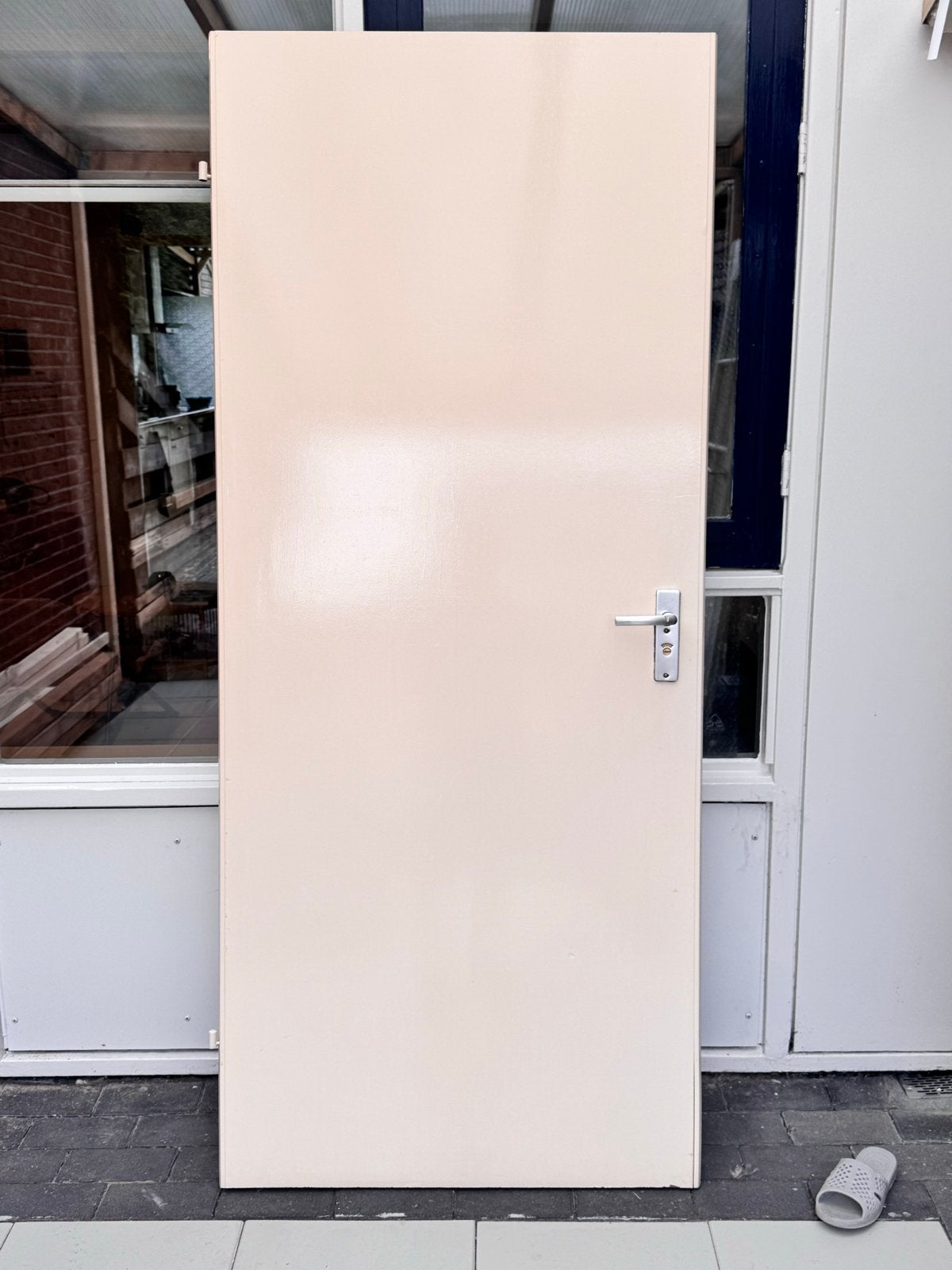 Binnendeur met klink - Crème kleur 83-198.5, Ophalen, Gebruikt, 80 tot 100 cm, Binnendeur