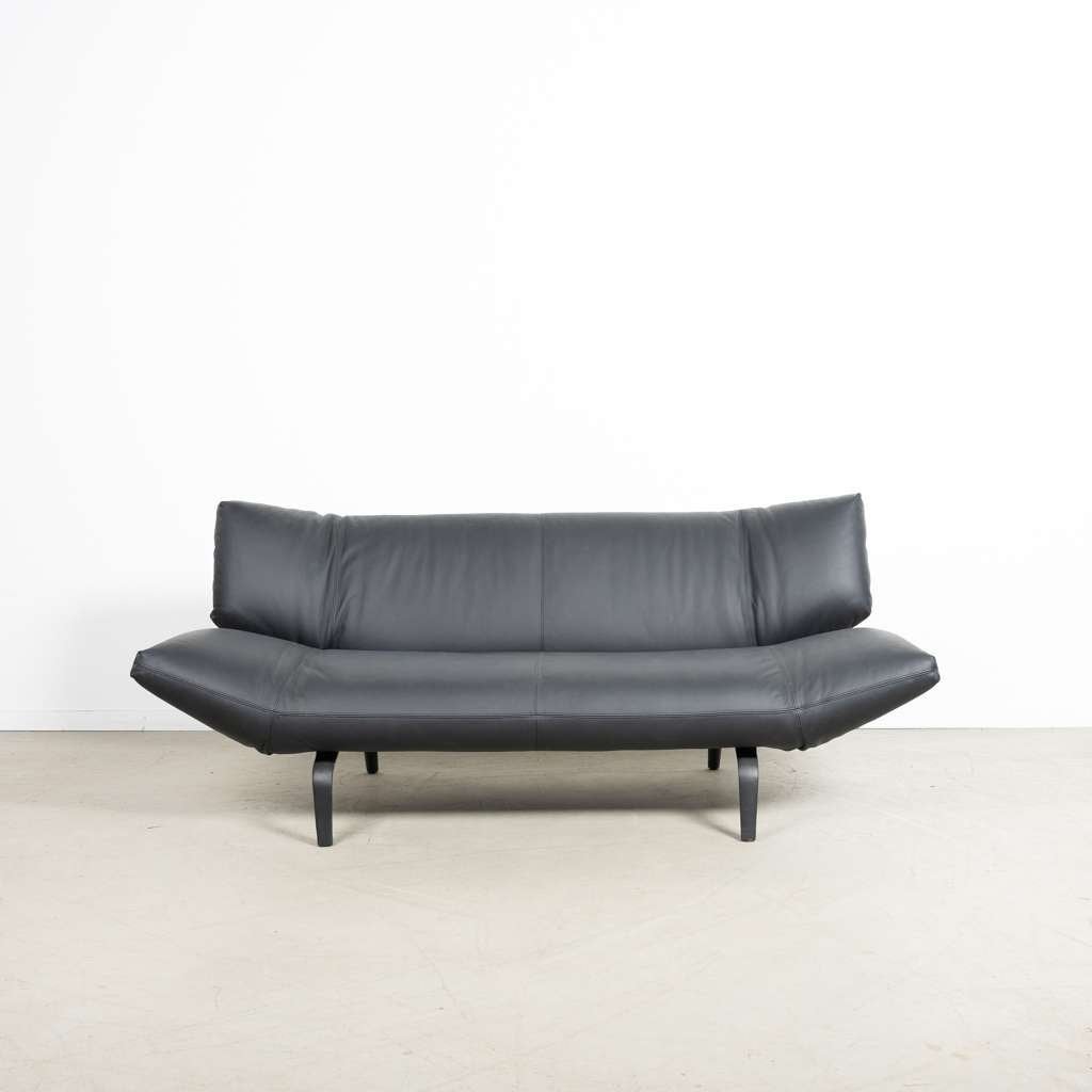 1x Leolux Devon Bank 2-Zits Zwart Leer, Huis en Inrichting, Niet ingevuld, 150 tot 200 cm, Niet ingevuld, Tweepersoons