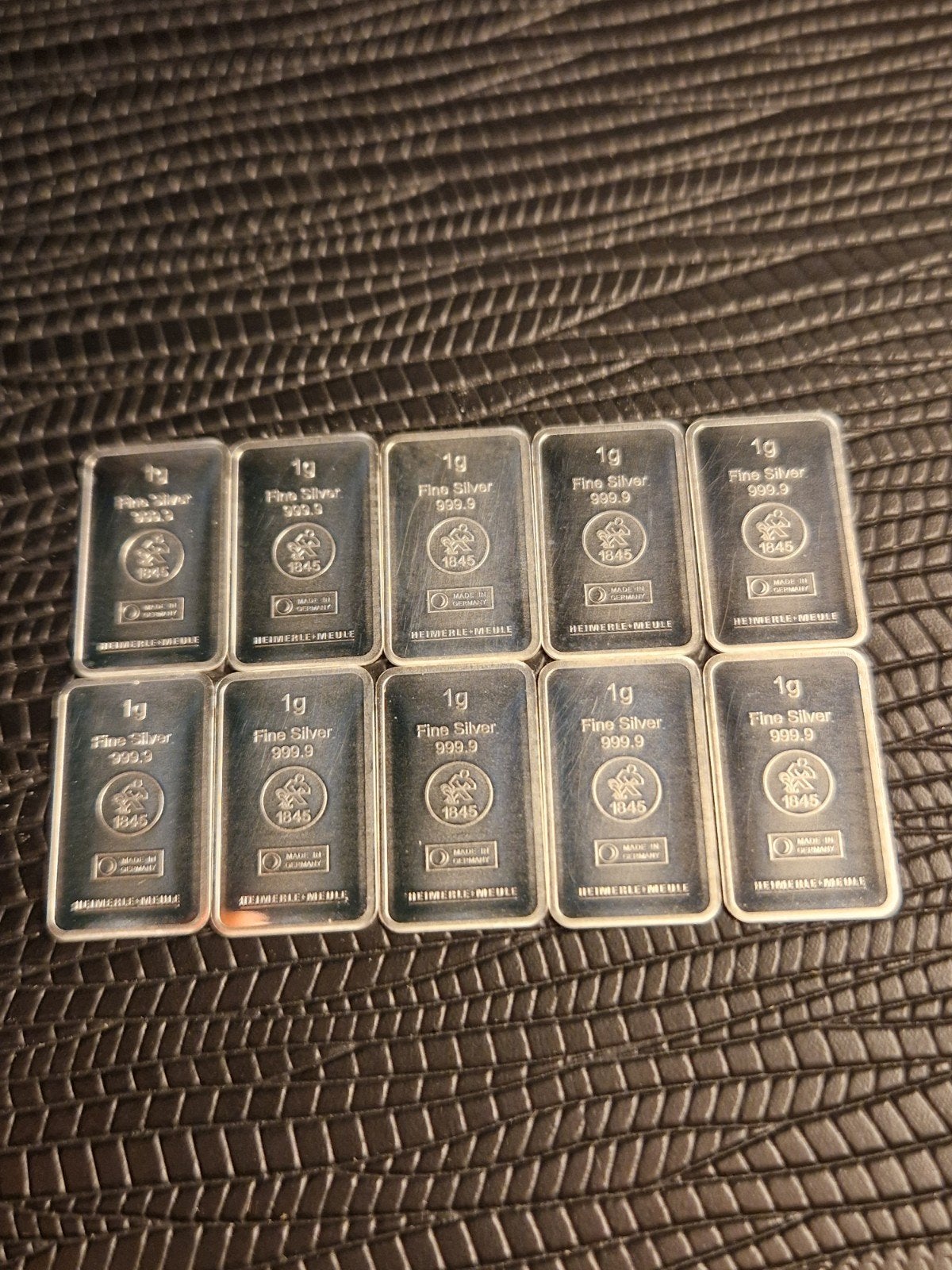 10x 1 gram 999.9 Zilveren Heimerle + Meule Baartjes, Ophalen of Verzenden