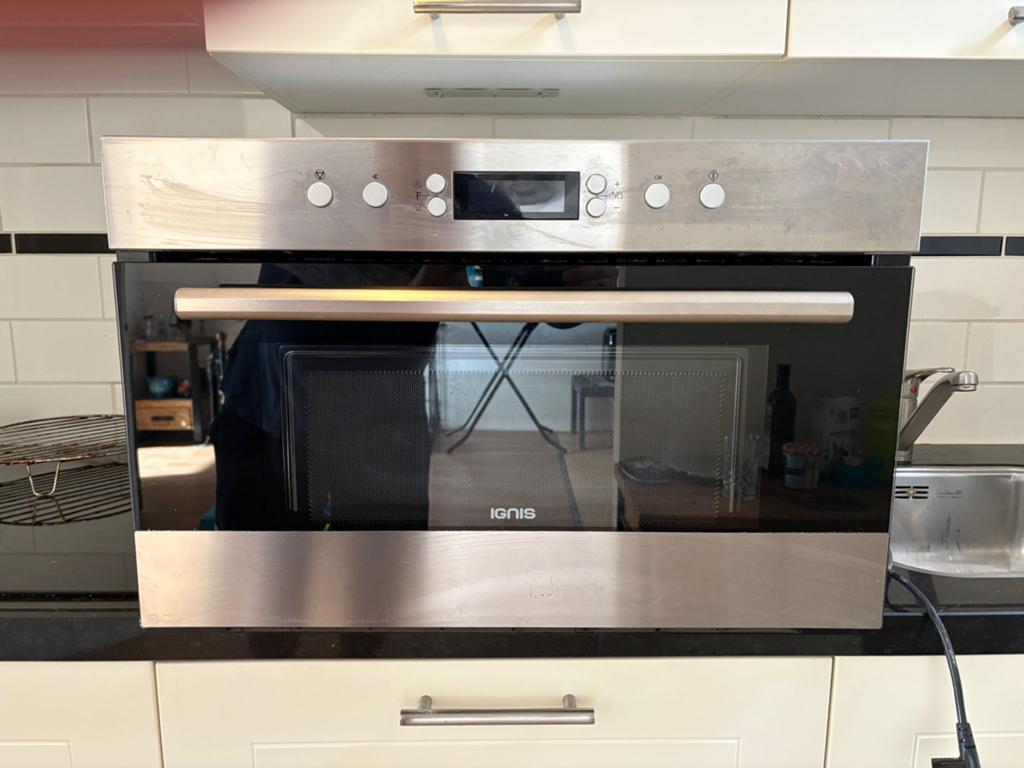 Ignis Combimagnetron AMT 202/IX - RVS, Ophalen, Combimagnetron, 60 cm of meer, Grill