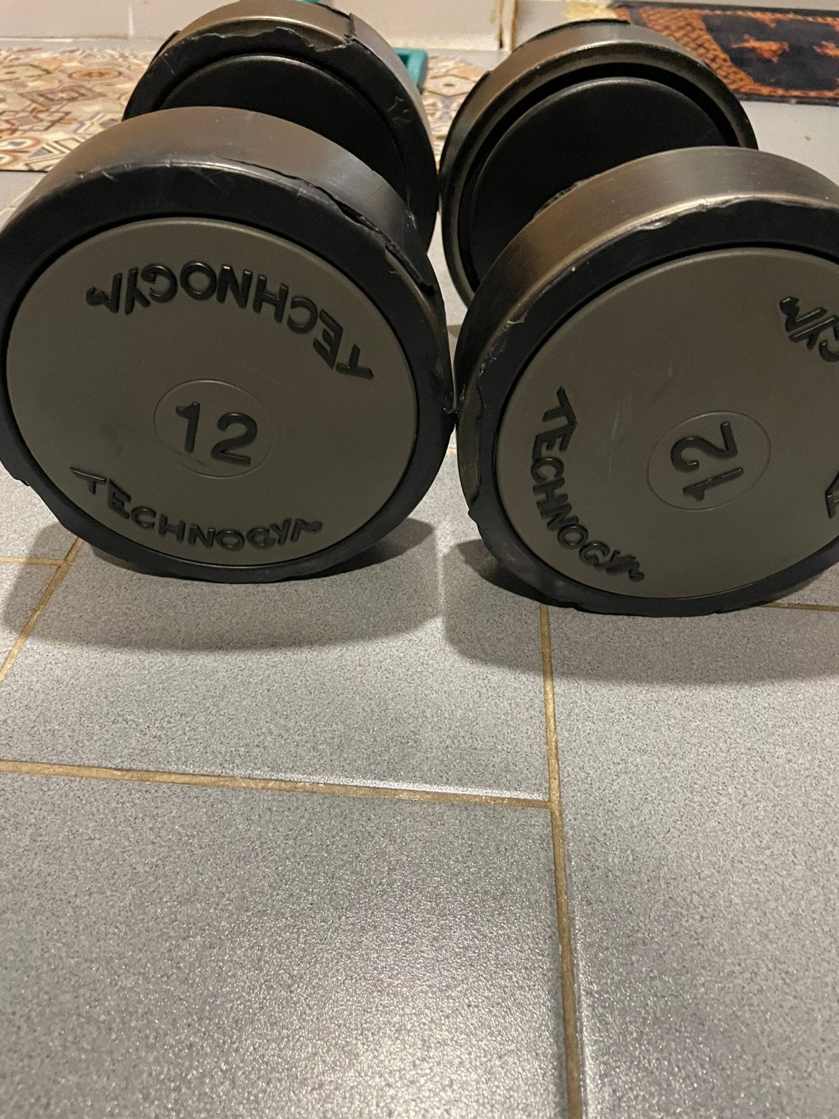 Technogym dumbells 2x12kg, Sport en Fitness, Ophalen of Verzenden, Zo goed als nieuw, Dumbbell