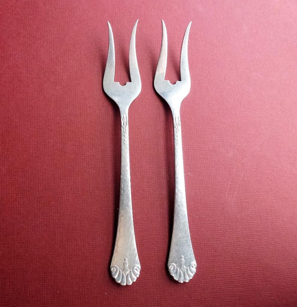 Antiek Gero Zilmeta Art Deco vleesvorkjes 739 Georg Nilsson, Ophalen of Verzenden
