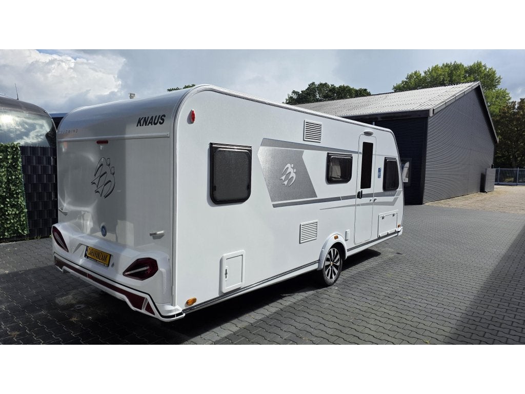 Knaus Sudwind 60 Years 580 QS Mover,Airco,schotel,fiets, Caravans en Kamperen, Dwarsbed, Bedrijf, Treinzit, Fietsenrek
