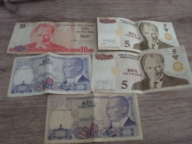 oude bank biljetten turkiye 5 briefjes, Ophalen of Verzenden, Gebruikt