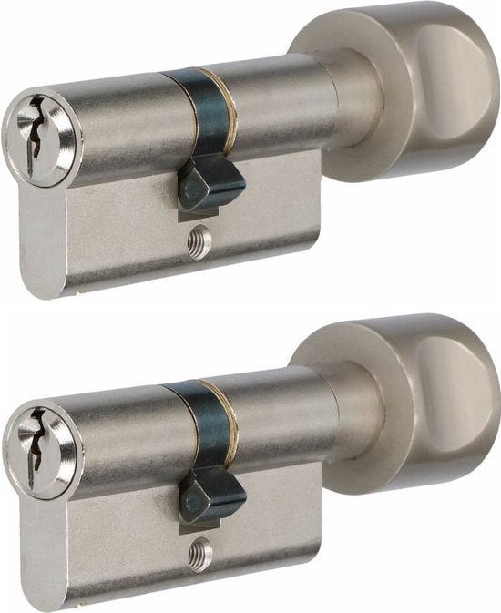 S2 knopcilinder 30/30 SKG** set van 2 stuks gelijksluitend, Ophalen, Nieuw, Slot