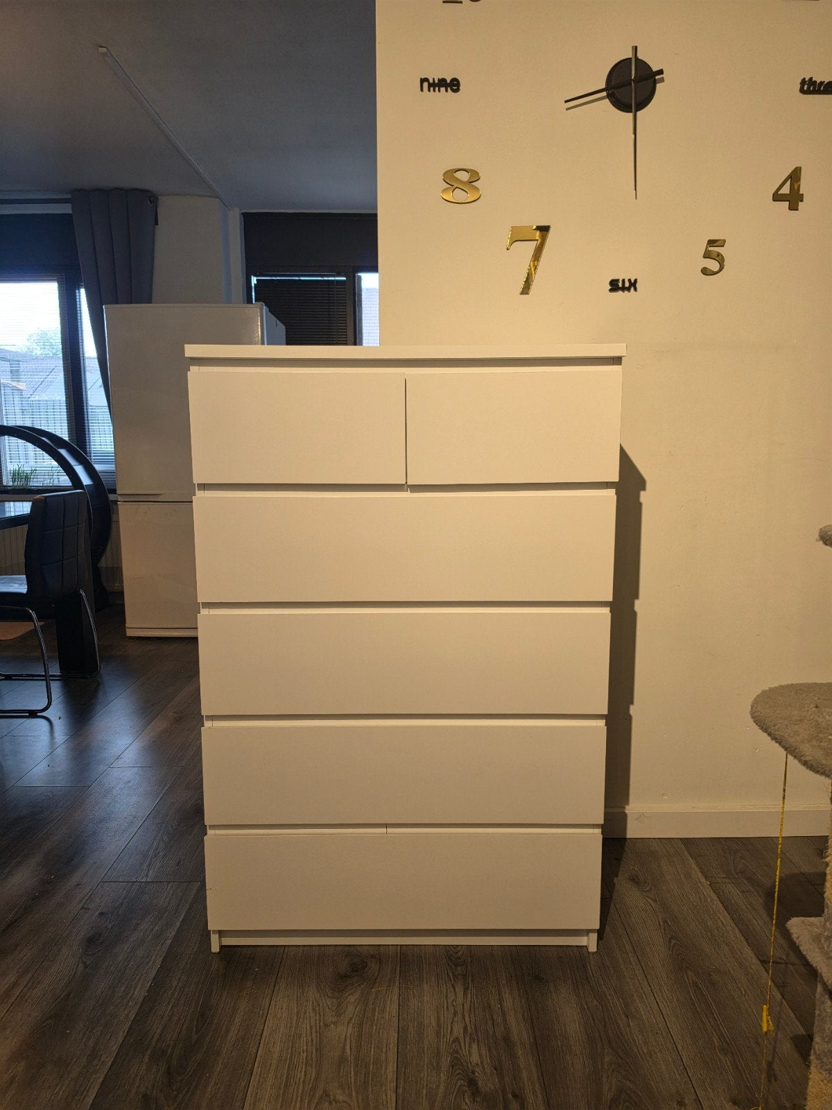 Ikea malm ladekast wit met 6 lades., Ophalen, 5 laden of meer, 50 tot 100 cm, Zo goed als nieuw