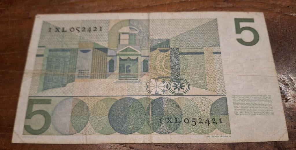 2 x biljet 5 Gulden 1966 23-1b ( XA --XM ), Ophalen of Verzenden, 5 gulden, Los biljet
