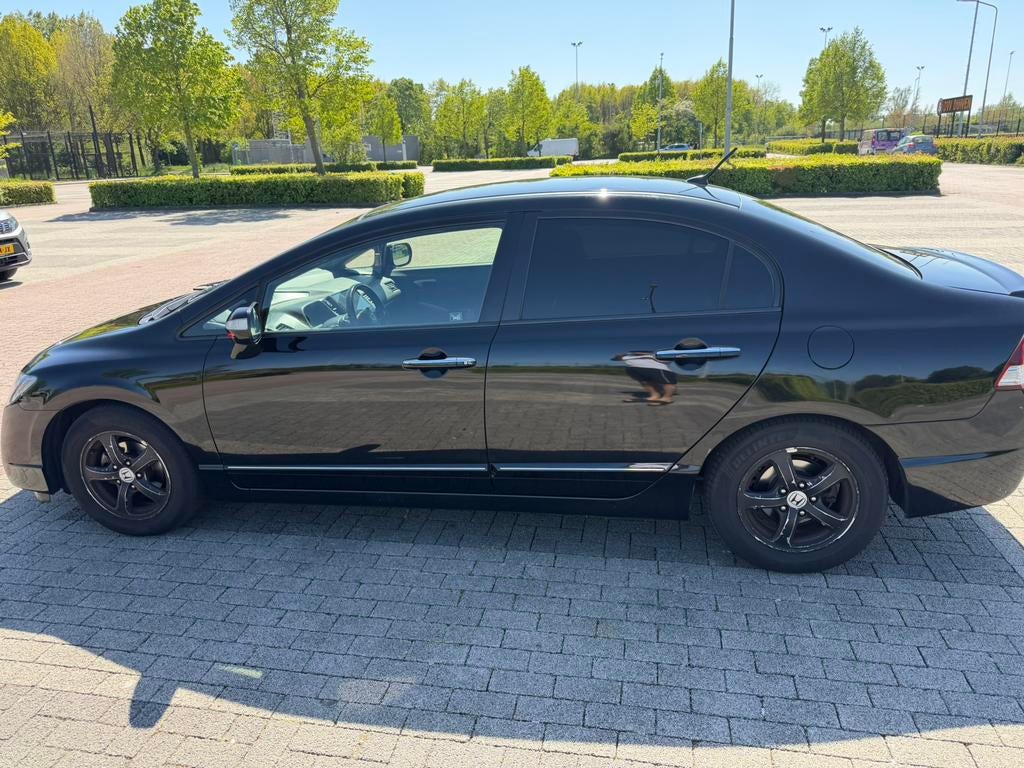 Honda Civic 1.3 Vtec Hybrid 4DR C-tr. 2009 Zwart, Auto's, Zwart, Alcantara, Zwart, Origineel Nederlands