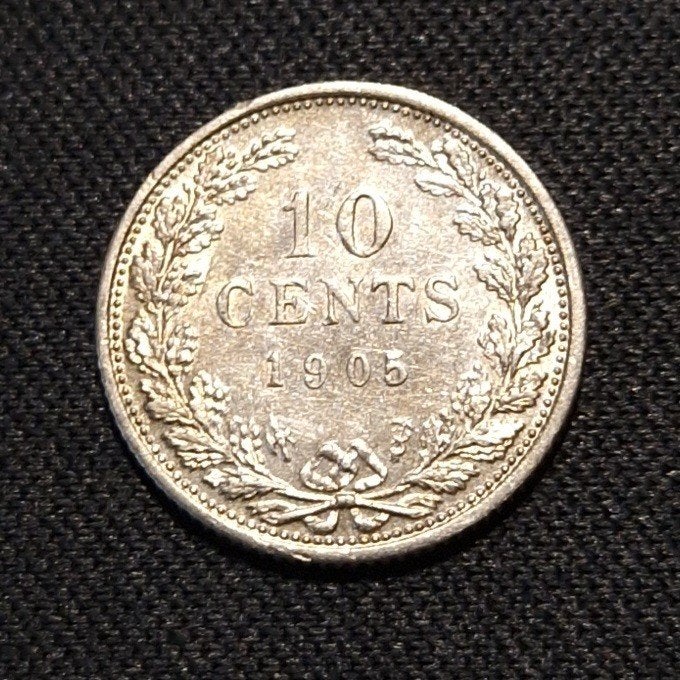 10 cent 1905, Verzenden, Zilver, 10 cent, Koningin Wilhelmina