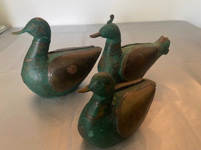 3 vintage decoratieve eenden, Ophalen of Verzenden, Brons