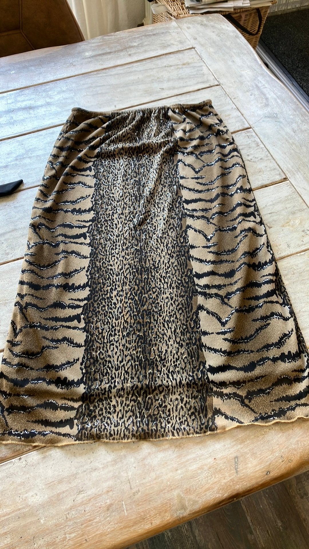 Rok met print maat S, Zwart, Ophalen of Verzenden, Zo goed als nieuw, Knielengte
