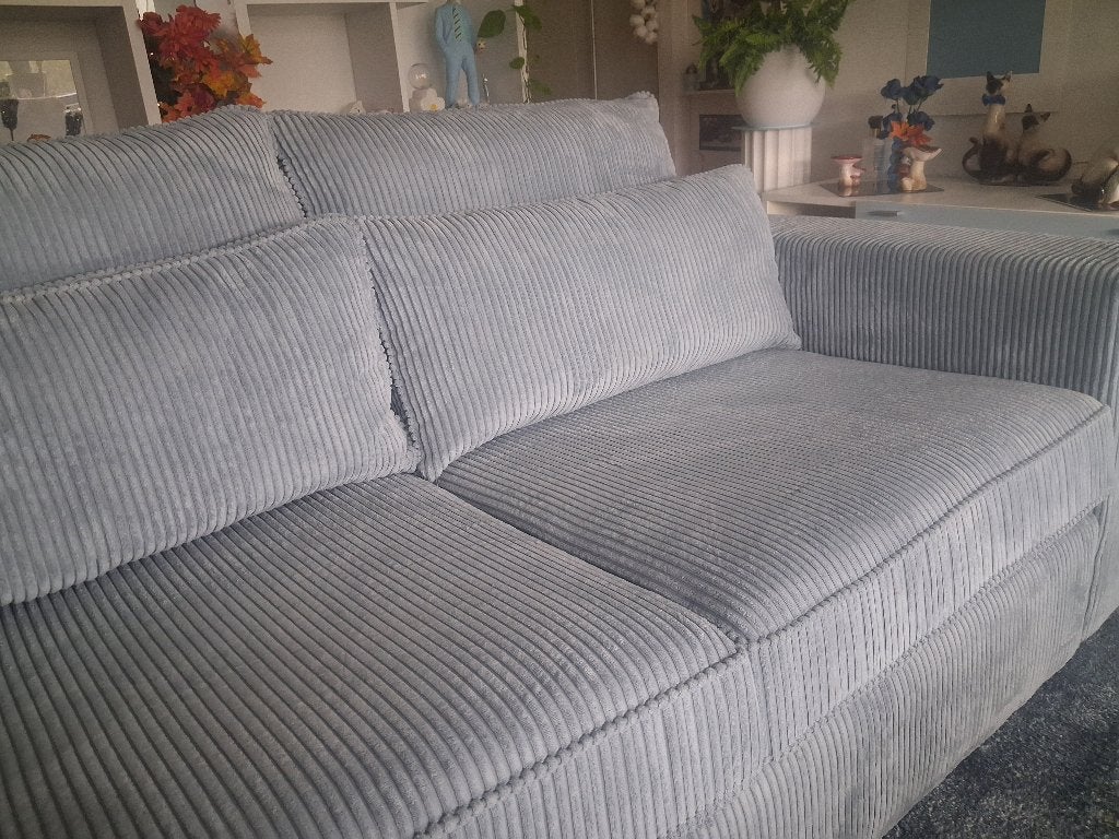 Tweezitbank Ribcord ice blue, Huis en Inrichting, Ophalen, Tweepersoons, 75 tot 100 cm, Zo goed als nieuw