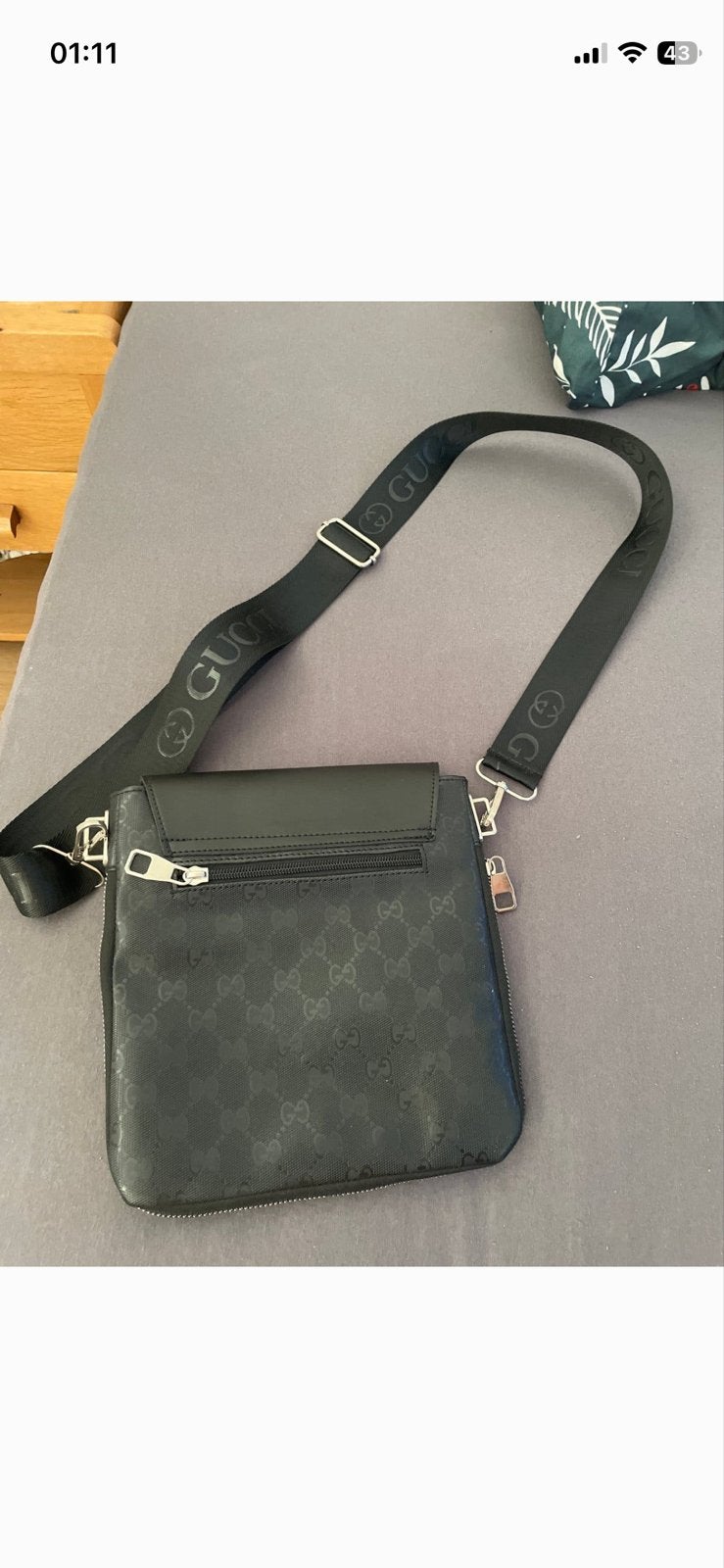 Gucci schoudertasje zwart met rood/groene streep, Ophalen, Nieuw, Zwart, Schoudertasje