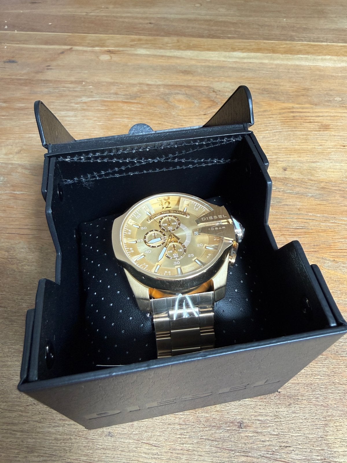 Diesel Mega Chief DZ4360 herenhorloge goudkleurig, Overige merken, Staal, Staal, Polshorloge