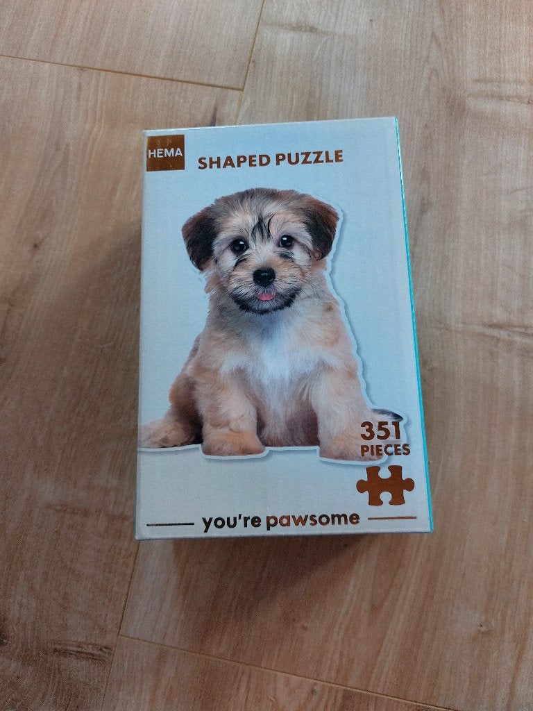 Puzzel vorm hond puppy, Ophalen, Minder dan 500 stukjes, Nieuw, Legpuzzel