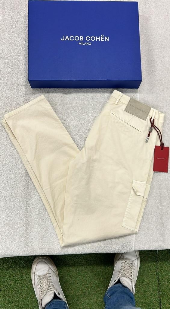 Tramarossa x ISKO Amerigo Cargo Chino Broek - Nieuw W33, Maat 48/50 (M), ., Beige, Tramarossa