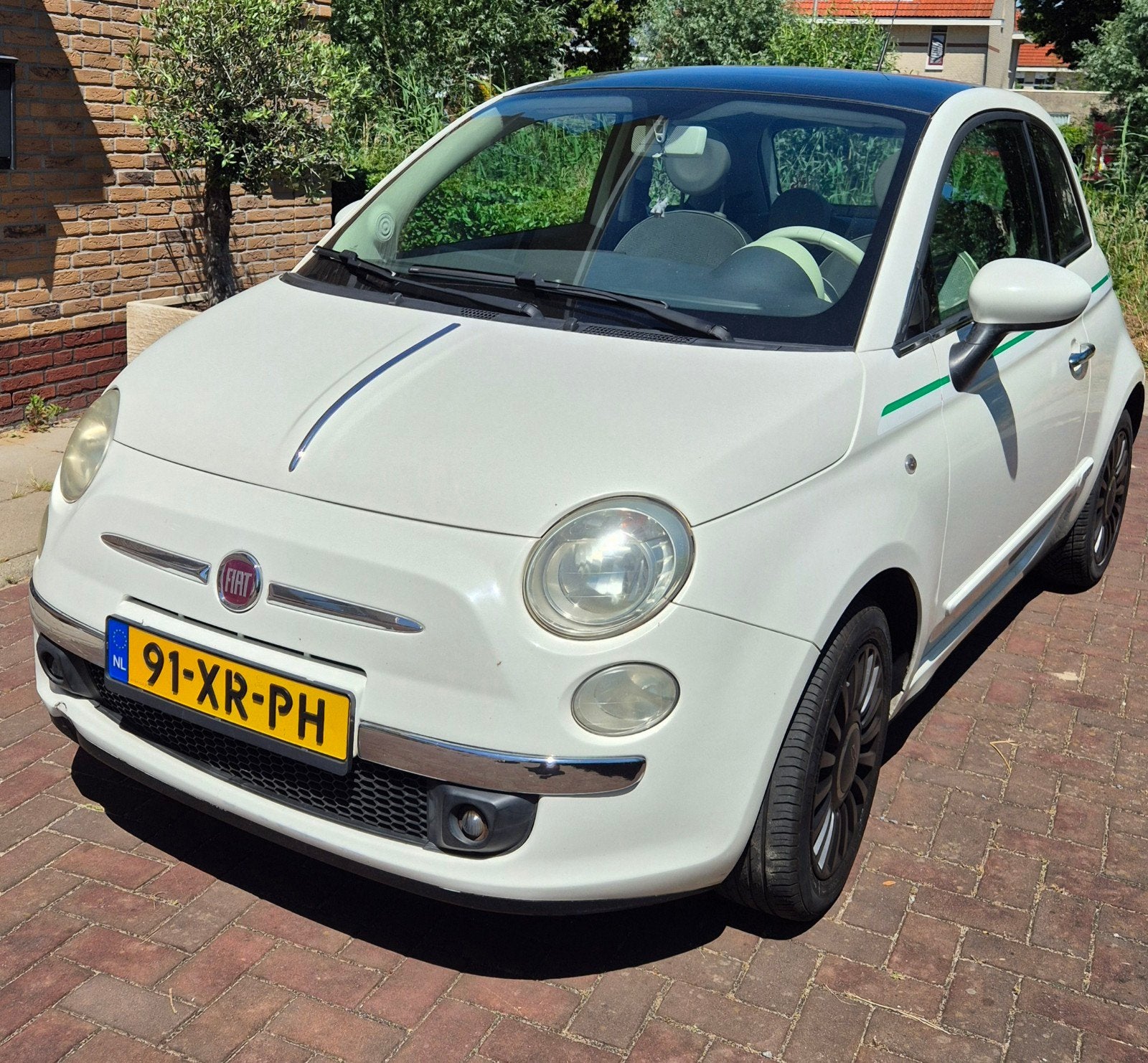Fiat 500 Dolce Vita 1.4 16V 73KW C 2007 Wit, Auto's, Voorwielaandrijving, Stof, 4 cilinders, 4 stoelen