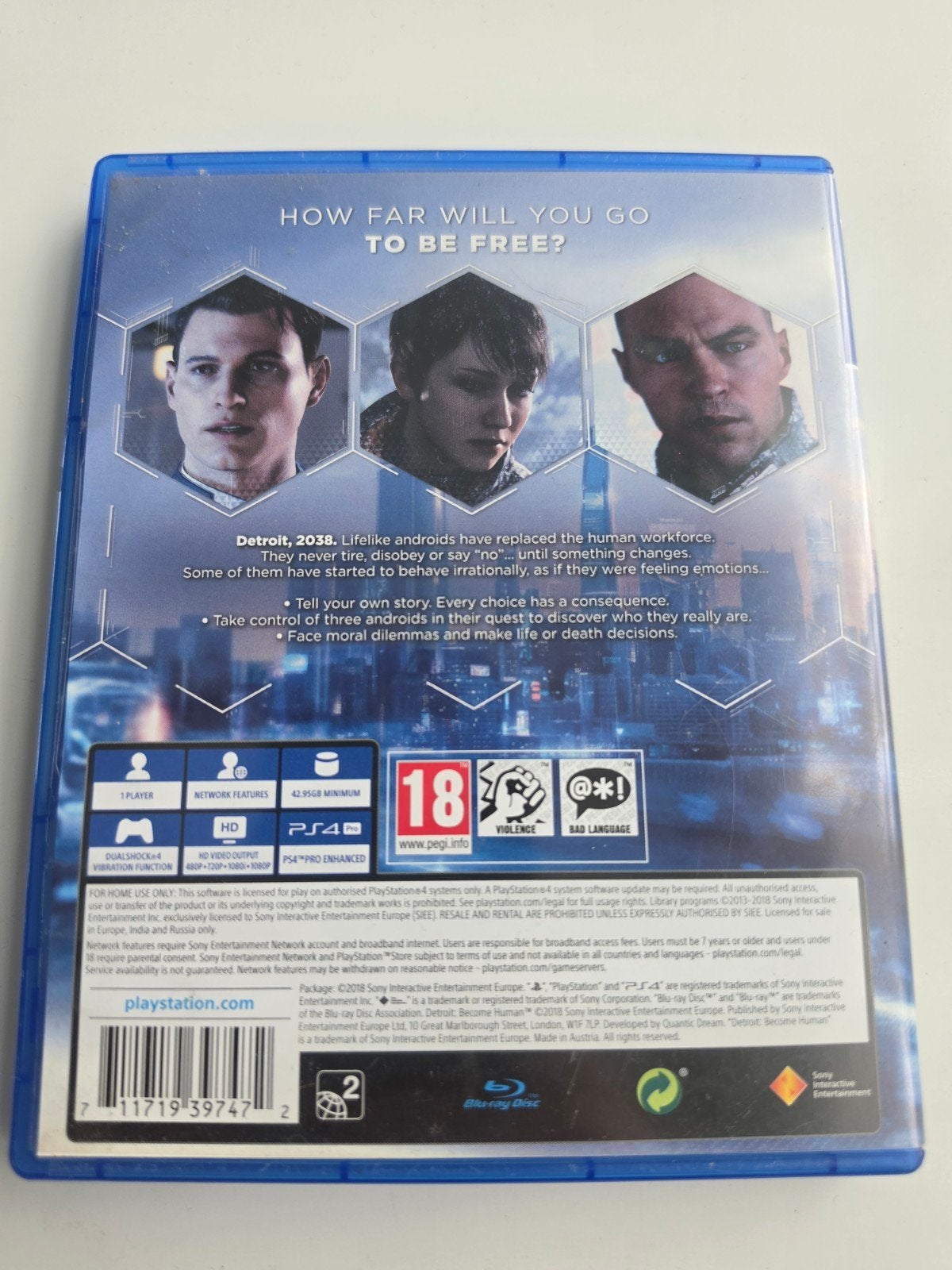 Detroit: Become Human voor Playstation 4 en 5 Lees Goed, Spelcomputers en Games, Games | Sony PlayStation 4, Avontuur en Actie