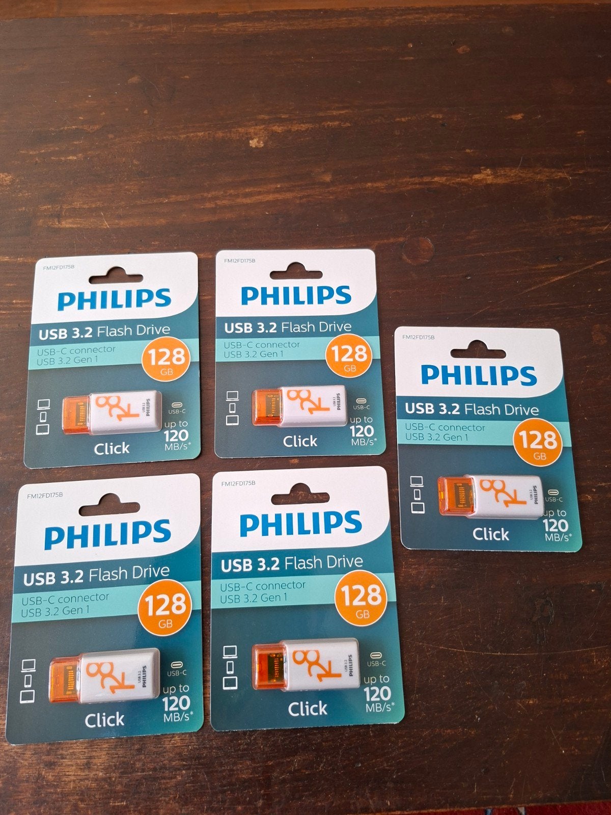 Philips USB 3.2 Flash Drive 128GB USB-C (5 stuks), Ophalen of Verzenden, Nieuw, Philips, 128 GB