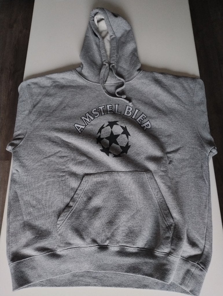 Hoodie Amstel Bier Champions League, maat M, Ophalen of Verzenden, Zo goed als nieuw, Maat 48/50 (M), Grijs