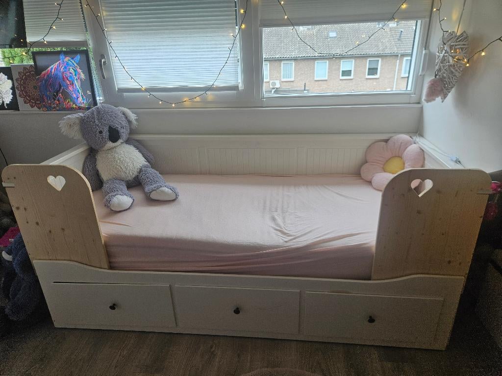 Bed hemnes ikea, Huis en Inrichting, Ophalen, Gebruikt, Eenpersoons, Wit