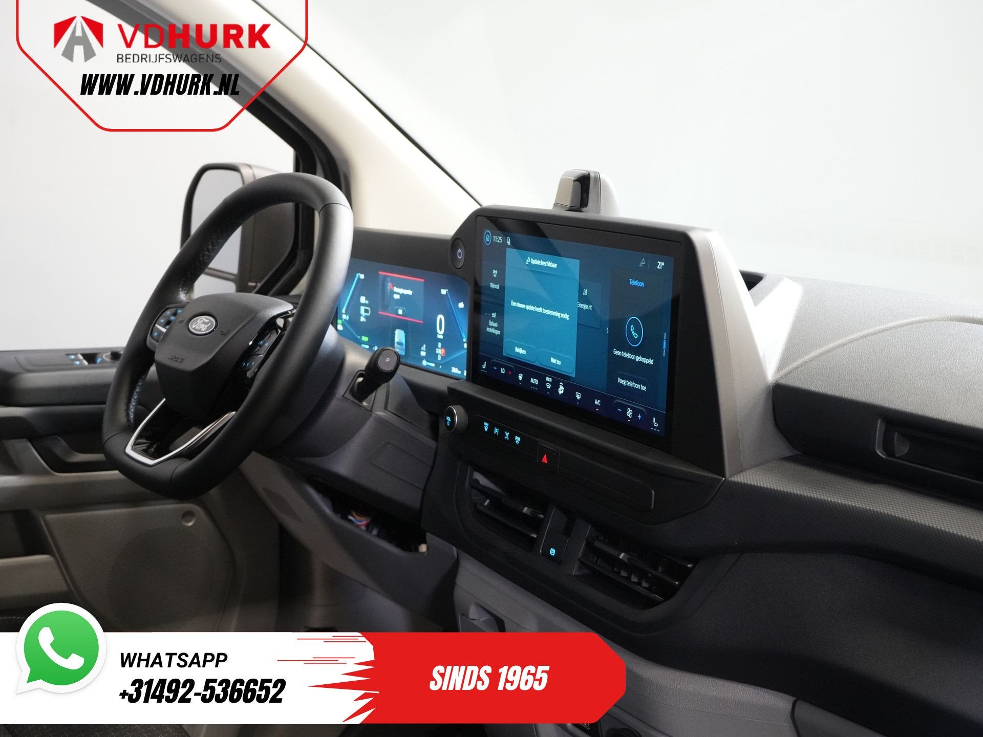 Ford E-Transit Custom Kombi Trend 71kWh 360 km WLTP (Excl. B, Automaat, Gebruikt, 2000 kg, Wit