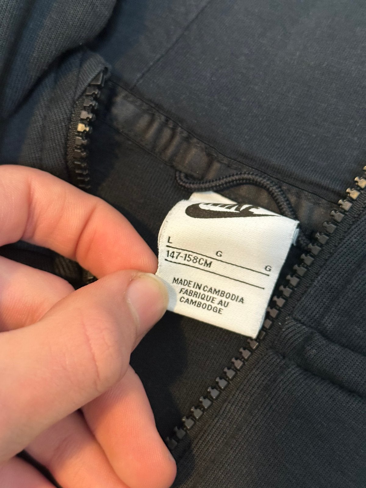 Nike Tech Fleece Grijs Grijs/Zwart Origineel, Ophalen of Verzenden, Zo goed als nieuw, Jongen of Meisje, Trui of Vest